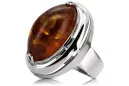 Russian rose Soviet pink USSR red 585 583 gold amber ring vrab004