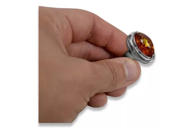 Rose russe rose soviétique rouge 585 583 or amber ring vrab004