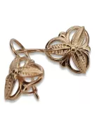 Rose rose russe soviétique 14k 585 or URSS Boucles d’oreilles vintage ven064