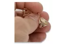 Russische Rose Rosa Sowjetische 14k 585 Gold UdSSR Vintage Blatt Ohrringe ven064