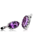 Silber 925 Vintage Amethyst Ohrringe vec174s