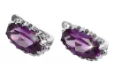 Silber 925 Vintage Amethyst Ohrringe vec174s