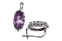 Silber 925 Vintage Amethyst Ohrringe vec174s