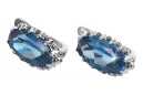 Boucles d'oreilles vintage aigue-marine argent 925 vec174s