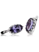 Boucles d'oreilles vintage alexandrite argent 925 vec174s