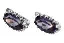 Boucles d'oreilles vintage alexandrite argent 925 vec174s