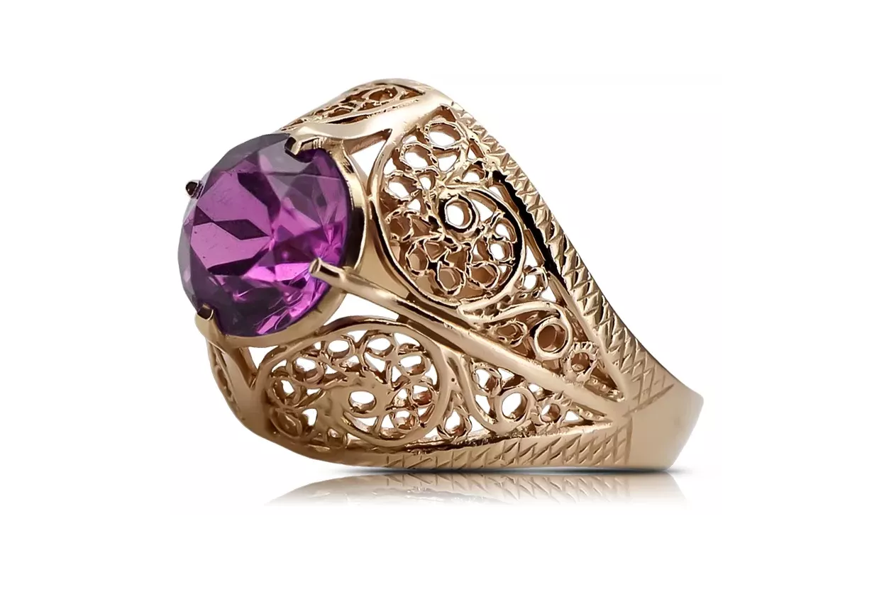 Russe rose soviétique 14k 585 or Alexandrite Ruby Emerald Sapphire Zircon ring vrc189