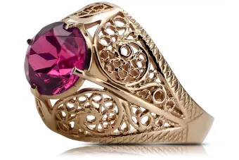 copia de Rose 14k rosa oro 585 ruby anillo vrc130 Vintage