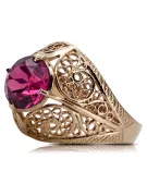 Russische Sowjetrose 14k 585 gold Alexandrite Ruby Emerald Saphir Zircon Ring vrc189