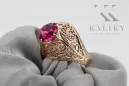 Ruso rosa soviética 14k 585 oro Alexandrite Ruby Esmeralda anillo Zircon vrc189