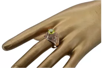 copie de Rose 14k rose Ggold 585 peridot ring vrc130 Vintage