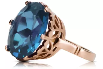 copy of Rose 14k rosa Gold 585 Aquamarin Ring vrc079 Jahr