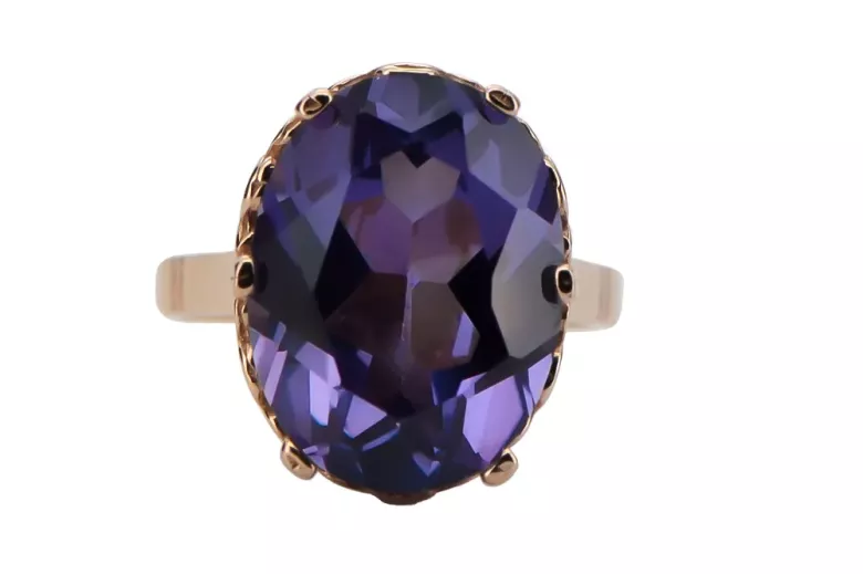 Russe rose soviétique 14k 585 or Alexandrite Ruby Emerald Sapphire Zircon ring vrc189