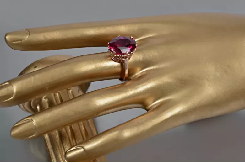 Russische Sowjetrose 14k 585 gold Alexandrite Ruby Emerald Saphir Zircon Ring vrc189