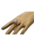 Ruso soviético rosa 14k 585 oro Alexandrite Ruby Esmeralda anillo Zircon vrc084