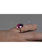 Ruso soviético rosa 14k 585 oro Alexandrite Ruby Esmeralda anillo Zircon vrc084