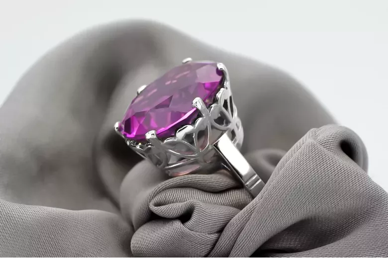 Ruso soviético rosa 14k 585 oro Alexandrite Ruby Esmeralda zafiro anillo Zircon vrc014