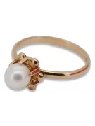 Russian rose Soviet pink USSR red 585 583 gold pearl ring  vrpr011