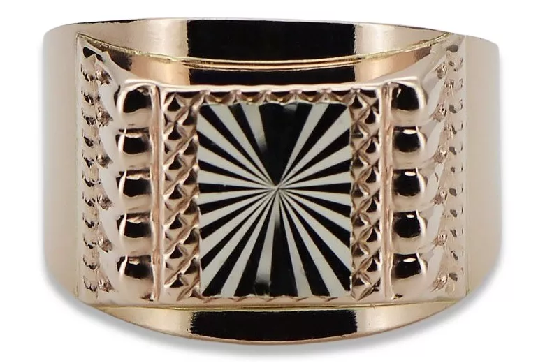 Anillo de sello para hombre de oro rosa vintage de 14k 585 csn002r