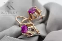 Rose pink 14k 585 gold amethyst earrings vec092 Vintage