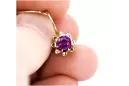 Rose pink 14k 585 gold amethyst earrings vec092 Vintage