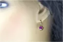 Rose pink 14k 585 gold amethyst earrings vec092 Vintage