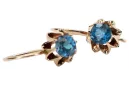 Rose pink 14k 585 gold aquamarine earrings vec092 Vintage Russian Soviet style