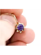 Roz roz 14k 585 de aur cercei alexandrite vec092 Vintage stil rus sovietic