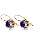 Rose pink 14k 585 gold sapphire earrings vec092 Vintage