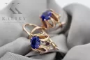 Rose pink 14k 585 gold sapphire earrings vec092 Vintage