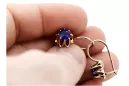 Rose pink 14k 585 gold sapphire earrings vec092 Vintage