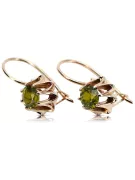 Boucles d'oreilles rose 14k 585 or peridot vec092 Vintage russe style soviétique