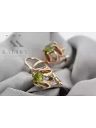 Kolczyki z różowego czerwonego 14k złota 585 z peridotem vec092 Vintage