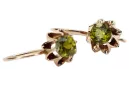 Rose rosa 14k 585 gold peridot Ohrringe vec092 Vintage russischer Sowjetstil