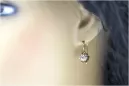 Rose rosa 14k 585 gold Zirkon Ohrringe Vec092 Vintage russischer Sowjetstil