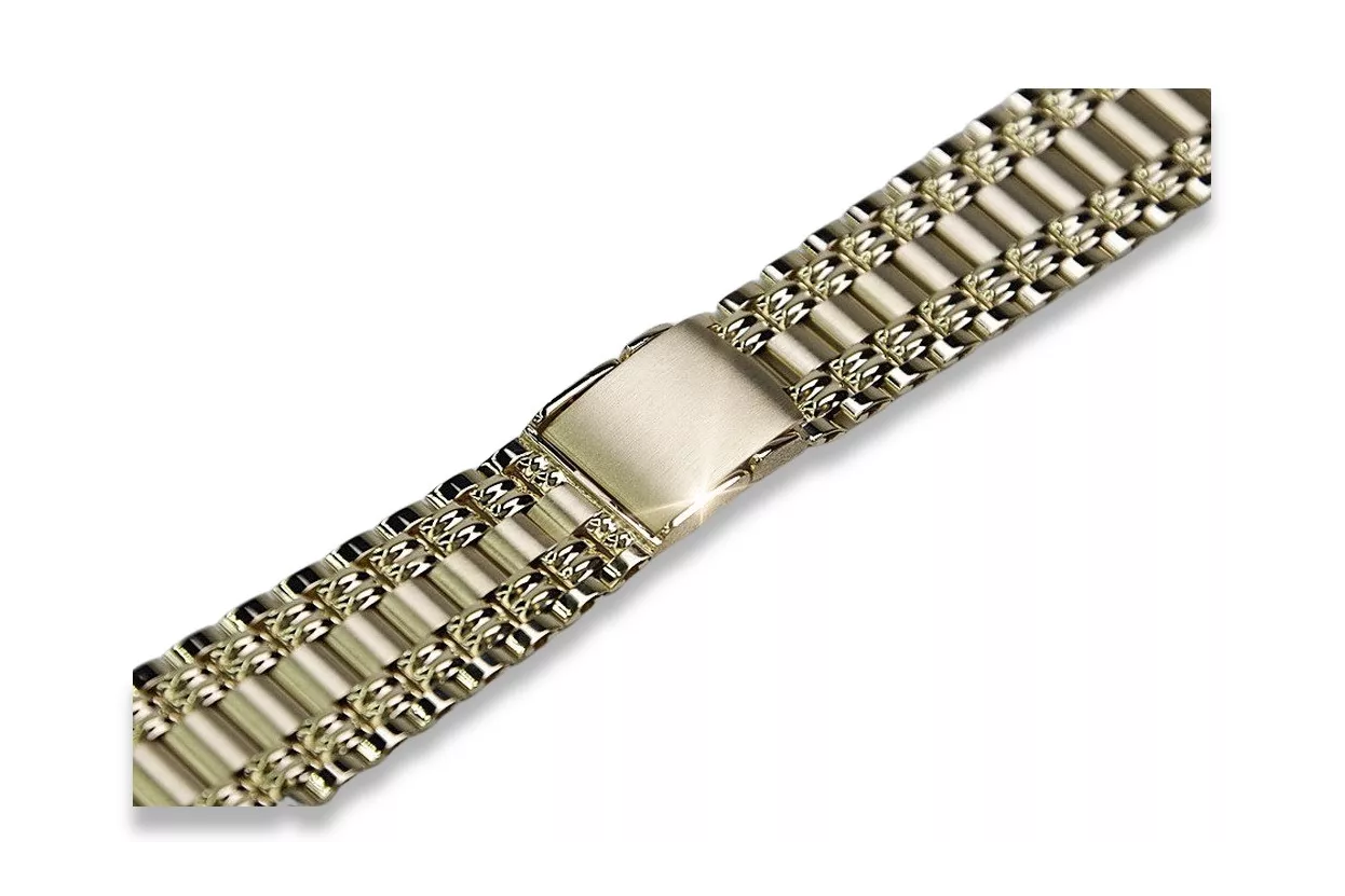 Pulsera de reloj de hombre de oro amarillo italiano de 14k mbw006y