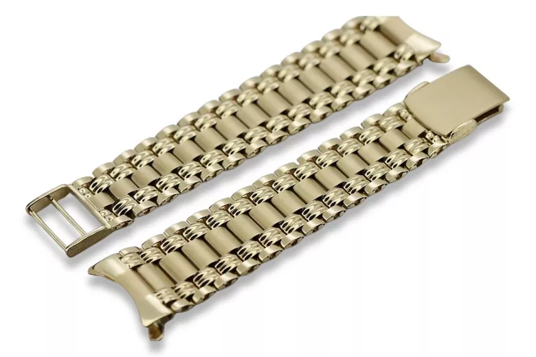 Italian yellow 14k gold man's watch bracelet mbw006yo