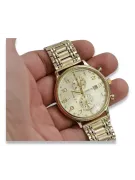 Желтые 14k 585 золотые мужские часы Geneve mw005ydg&mbw006y18cm