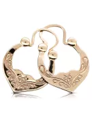 Rose rose russe soviétique 14k 585 or URSS Vintage Gipsy boucles d’oreilles ven017