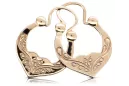 Rose rose russe soviétique 14k 585 or URSS Vintage Gipsy boucles d’oreilles ven017