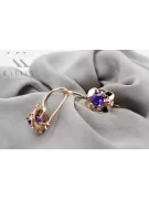 Rosa vintage rosa 14k 585 pendientes de oro alexandrite vec016 estilo soviético ruso