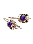 Rosa vintage rosa 14k 585 pendientes de oro alexandrite vec016 estilo soviético ruso