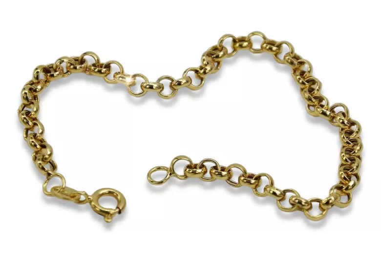 Bracelet d’ancrage en or jaune italien 14 carats cb025y