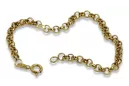 Bracelet d’ancrage en or jaune italien 14 carats cb025y