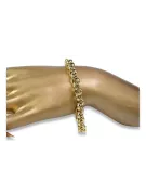 Bracelet d’ancrage en or jaune italien 14 carats cb025y