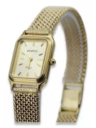 reloj Geneve de oro de 14 quilates para mujer con brazalete Lw023y&lbw004y