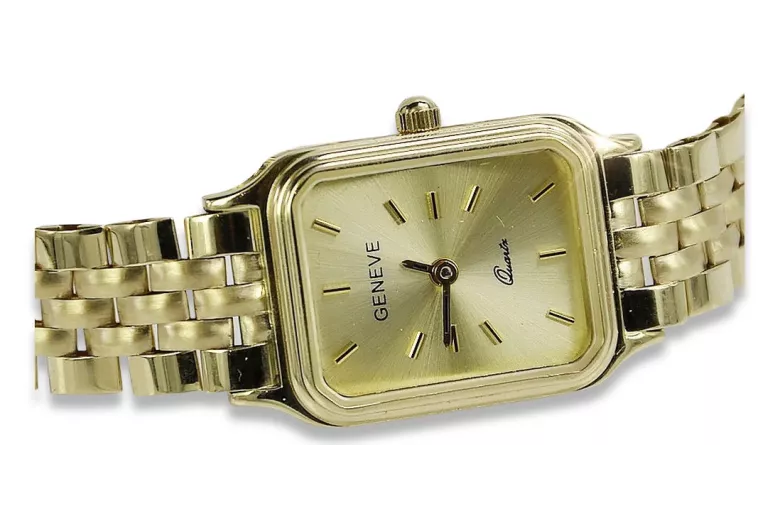 Gold men's watch Geneve ★ zlotychlopak.pl ★ Gold purity 585 333 Low Price!