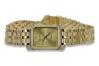 Желтые 14k 585 золотые наручные часы Lady Geneve lw054ydg&lbw007y