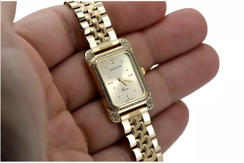 Gold men's watch Geneve ★ zlotychlopak.pl ★ Gold purity 585 333 Low Price!