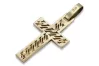 Jaune 14k or solide Croix catholique pendentif ctc031y